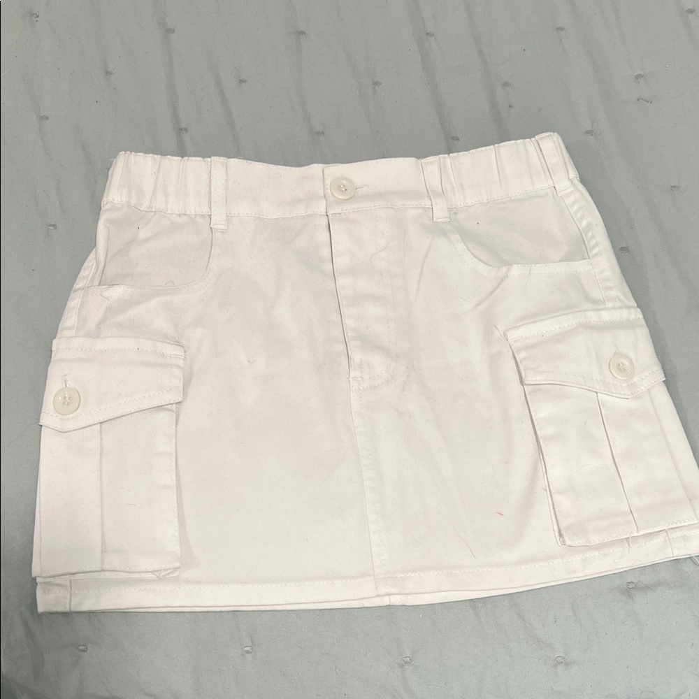 White Cargo Mini Skirt